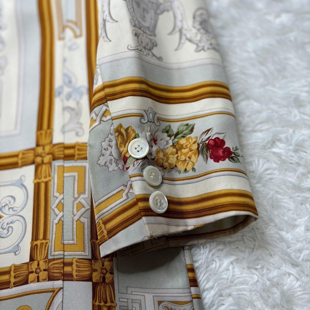 エトロ　ヴィンテージ　シルク　ジャケット　総柄　クリーニング済み　イタリア製