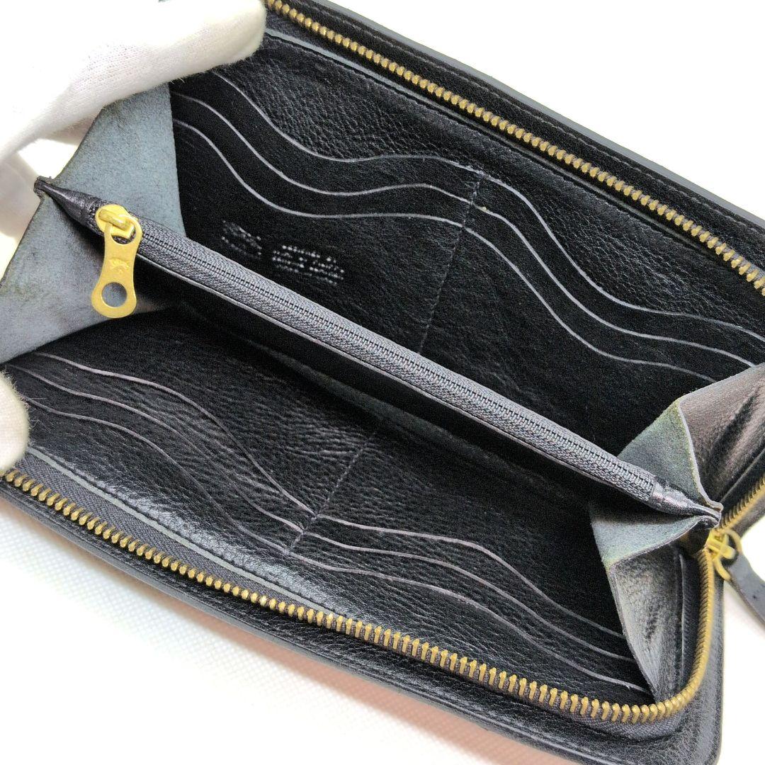 【極美品】イルビゾンテ　L字　長財布　ロングウォレット　シボ革　ユニセックス　黒