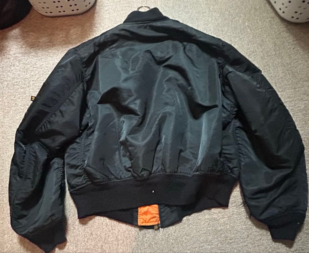 80s〜90s頃 USA製 Alpha MA-1民間ALPHA刻印ジッパー短丈