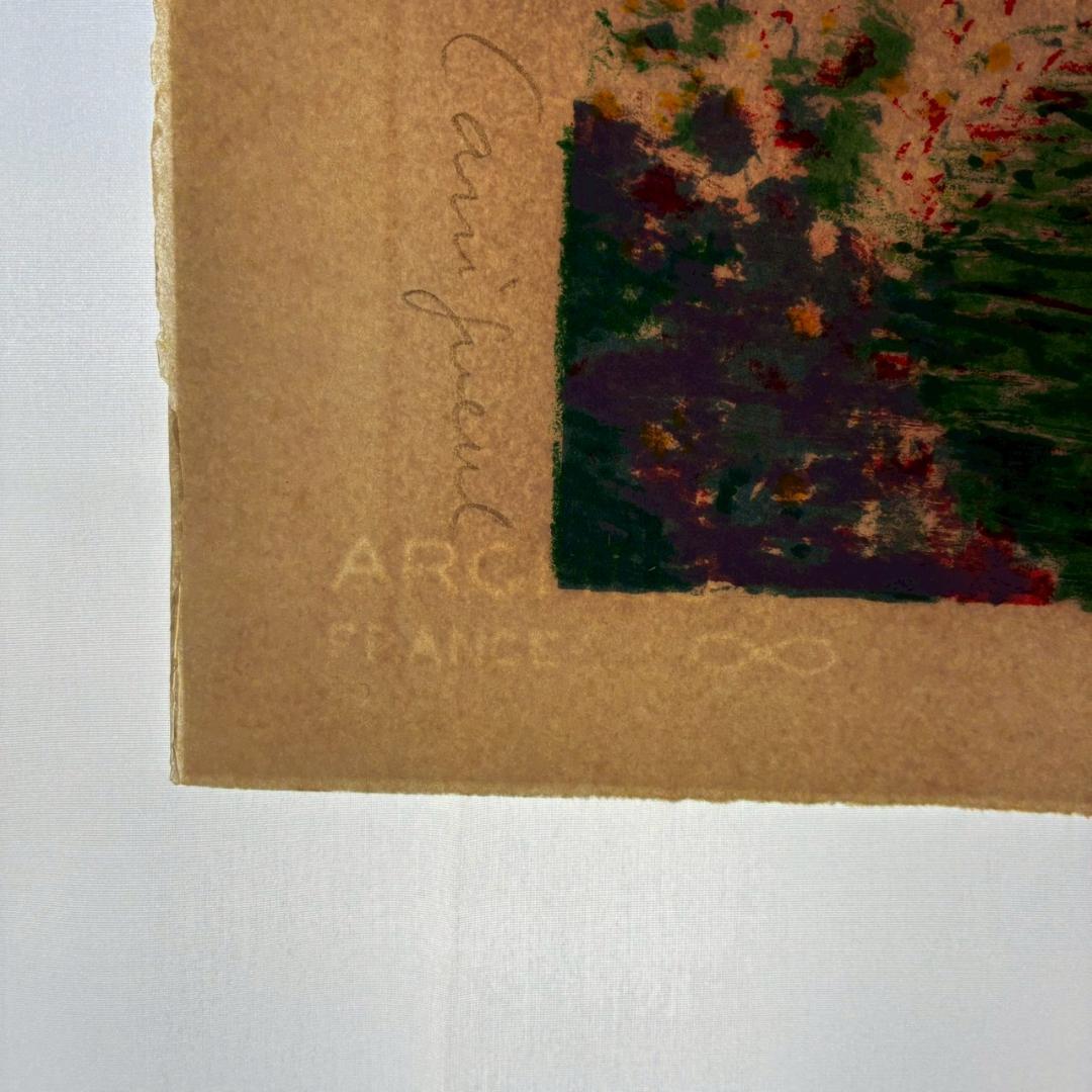 ジャン＝ピエール・カシニョール「赤い夏 まなざし」リトグラフ 直筆サイン入り