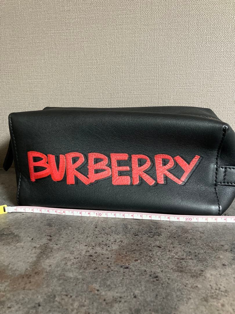 BURBERRY バーバリー ロゴ入り ボックス型ポーチ ハンドバッグ