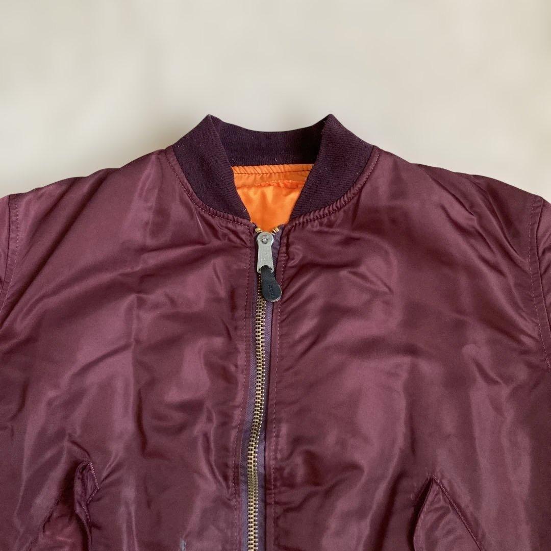 《希少カラー》80s USA製 ALPHA MA-1 L ヴィンテージ ボルドー