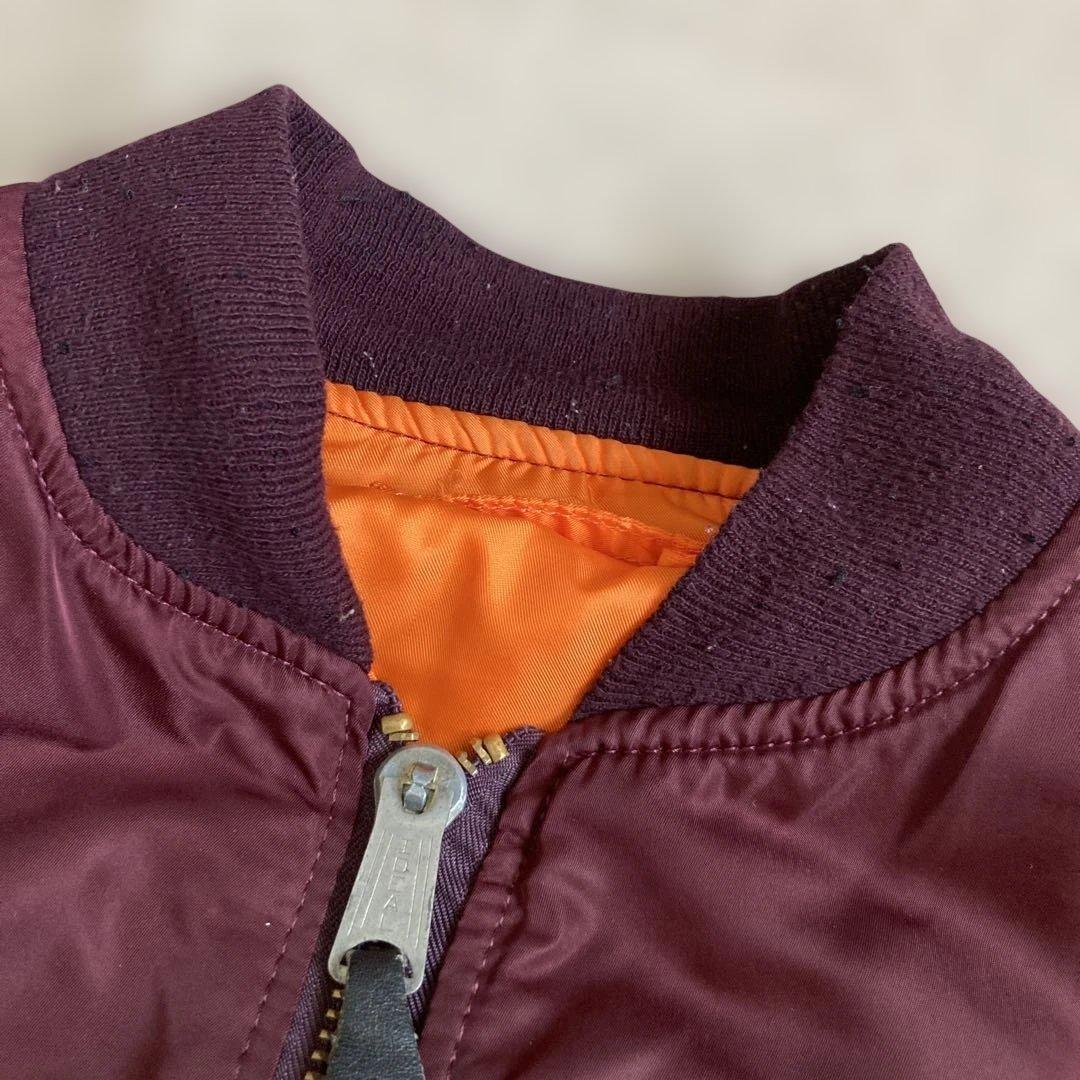 《希少カラー》80s USA製 ALPHA MA-1 L ヴィンテージ ボルドー