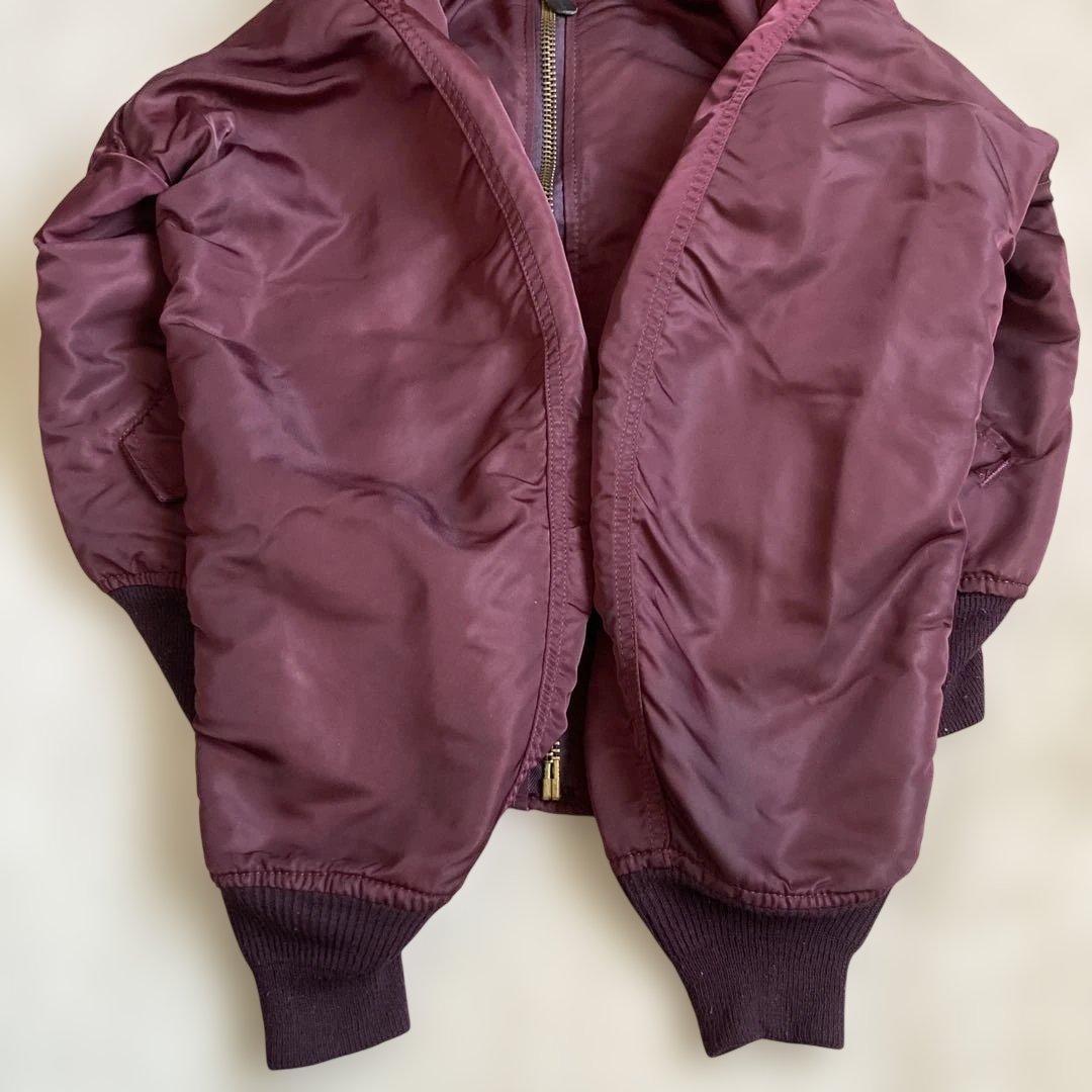 《希少カラー》80s USA製 ALPHA MA-1 L ヴィンテージ ボルドー