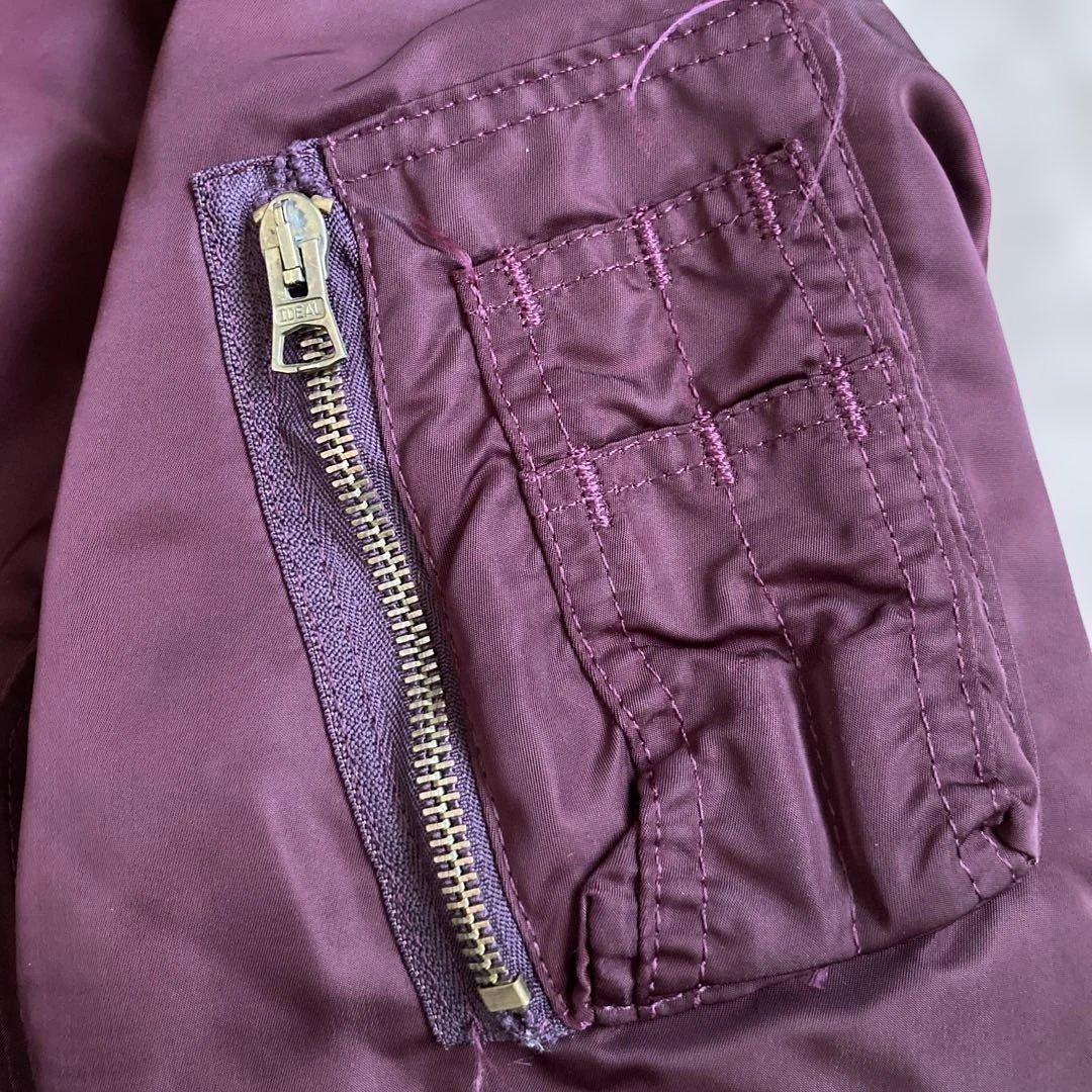 《希少カラー》80s USA製 ALPHA MA-1 L ヴィンテージ ボルドー