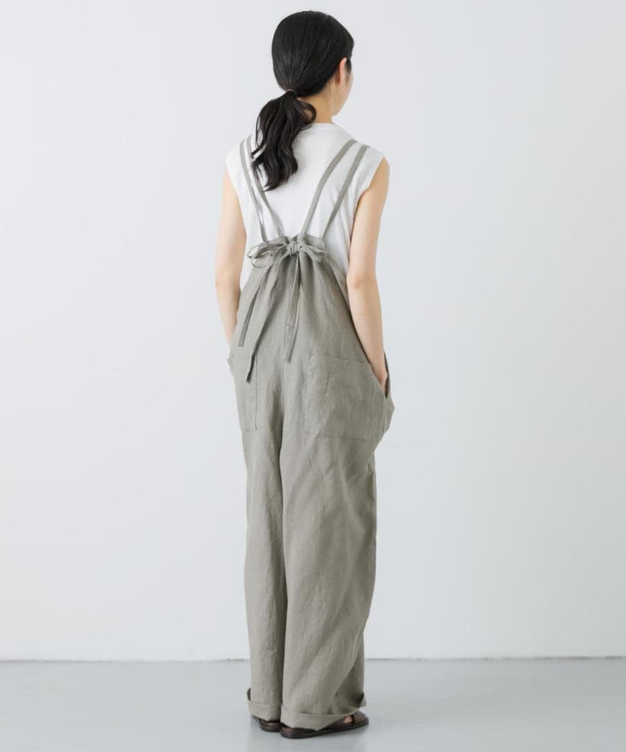 2025 春夏新作 かぐれ kagure 新品 リネンサロペット＊ベージュ