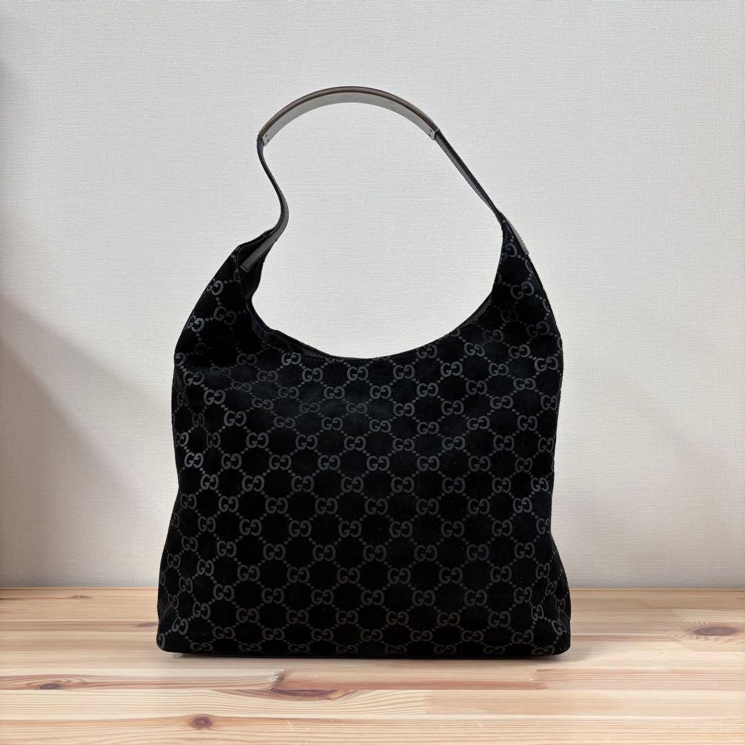 極美　GUCCI グッチ　メタルハンドル　GG柄　ホーボー　ワンショルダーバッグ