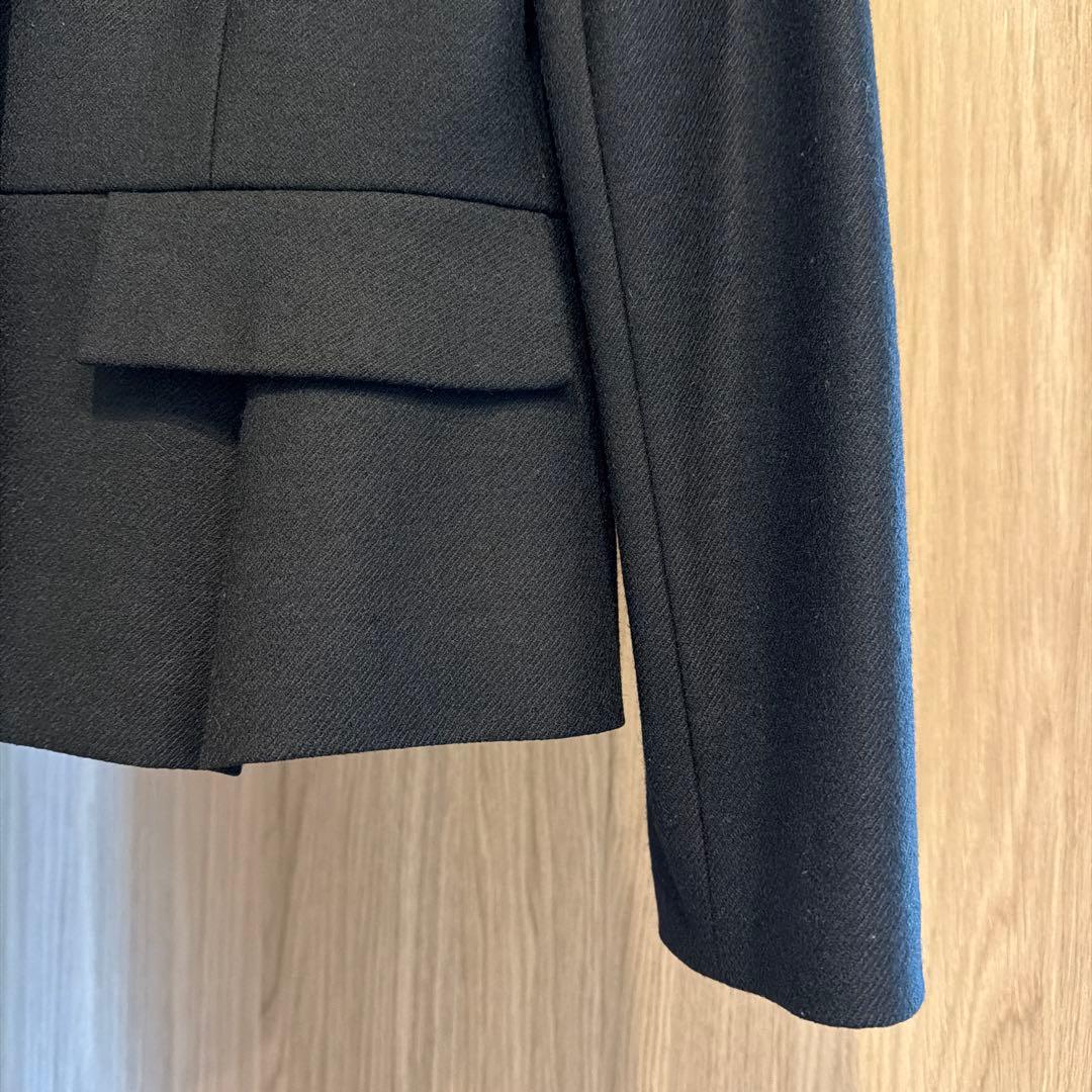 に*ん様 超美品 クリーニング済み anayiノーカラージャケット 黒 ペプラム