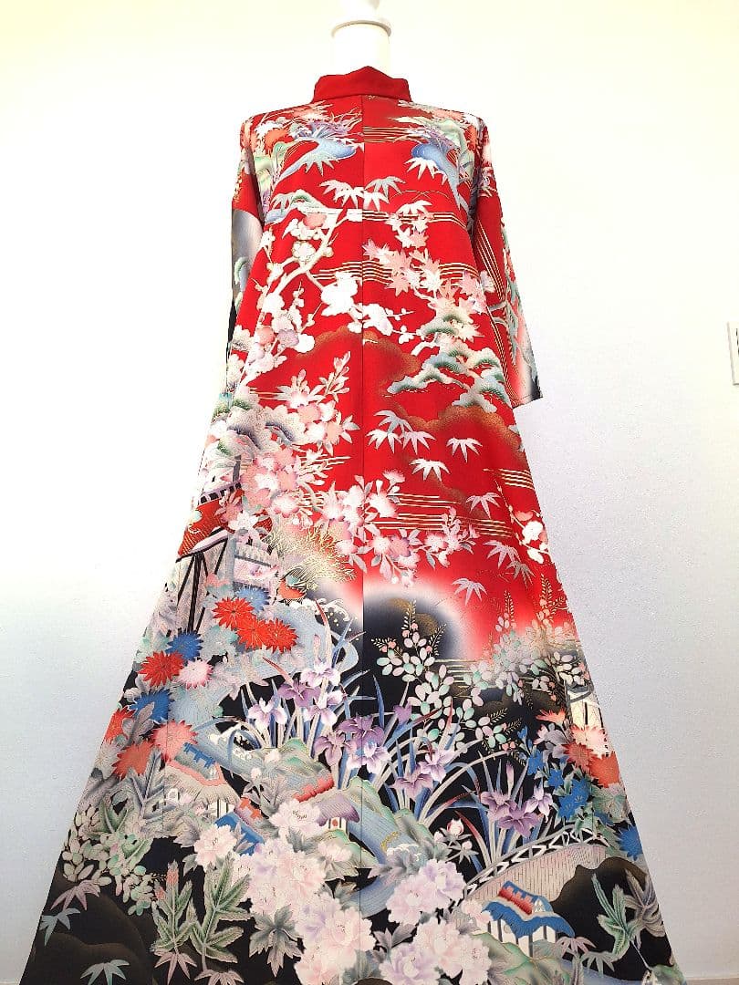 着物リメイクワンピース3664