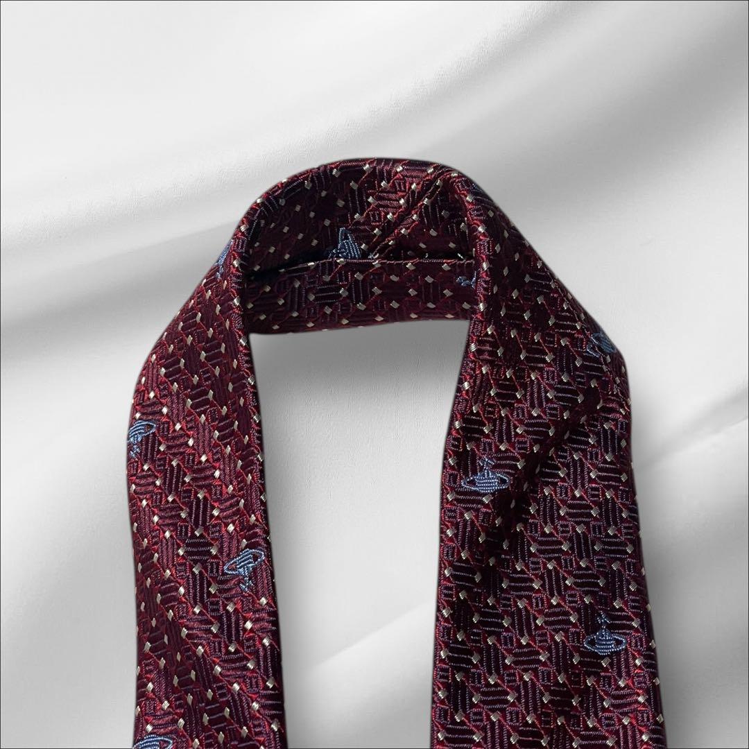 【超美品】ヴィヴィアンウエストウッド 総柄 ロゴ オーブ ワインレッド ブルー