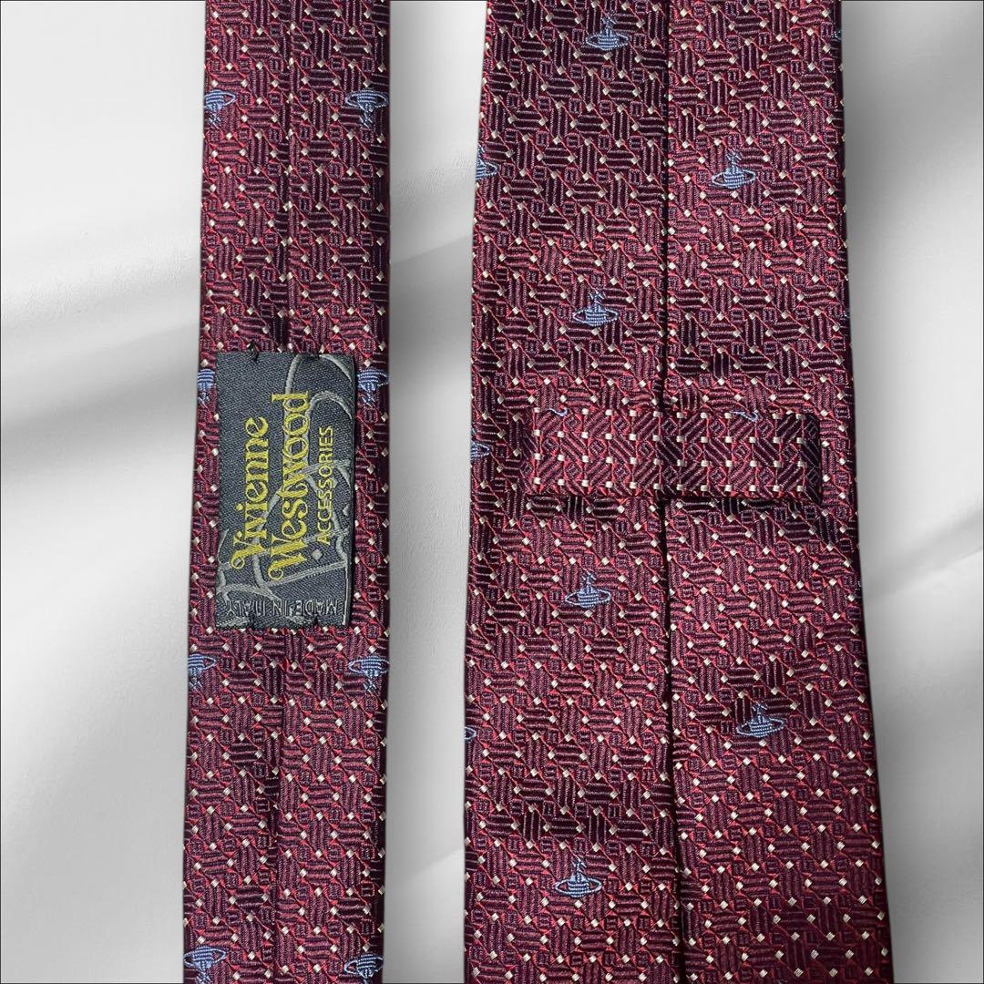 【超美品】ヴィヴィアンウエストウッド 総柄 ロゴ オーブ ワインレッド ブルー