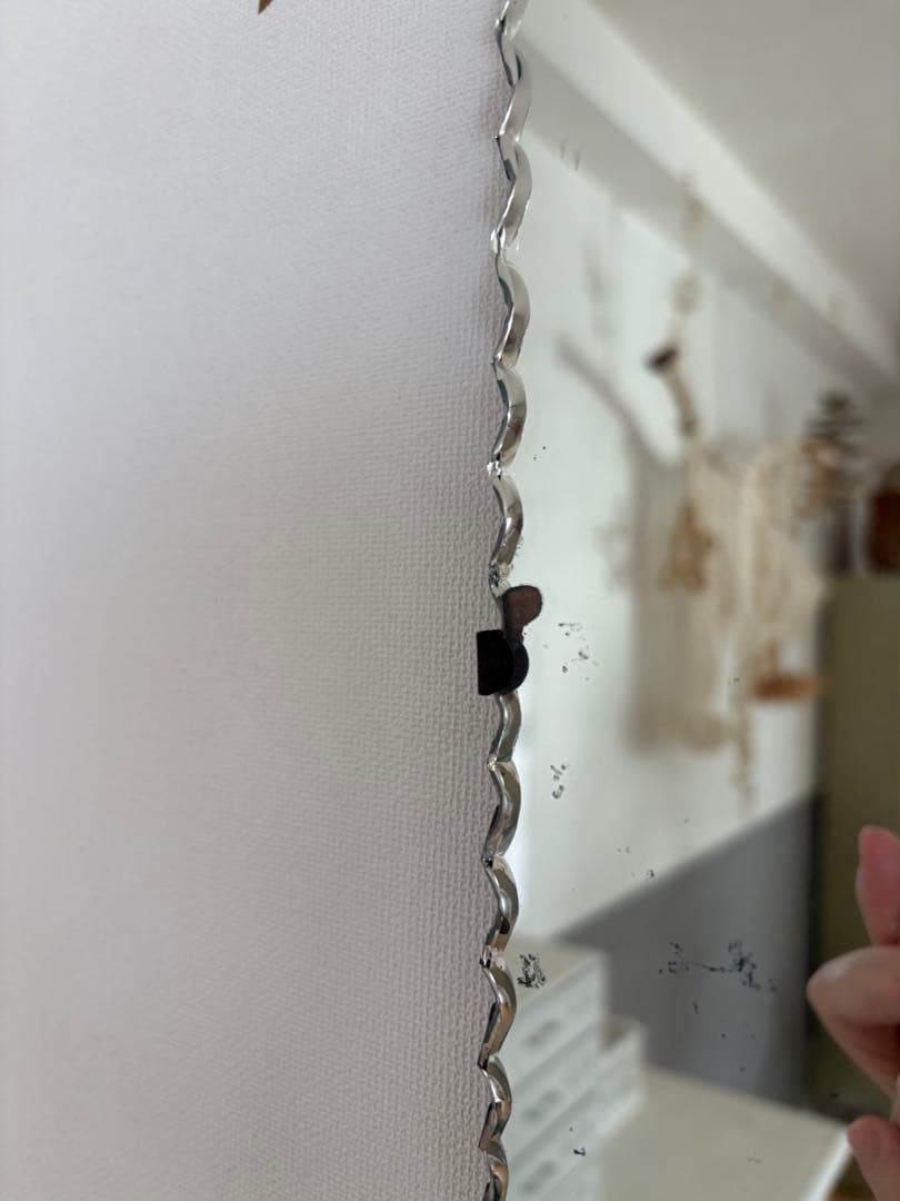 イギリスアンティーク　カッティングミラー　壁掛け