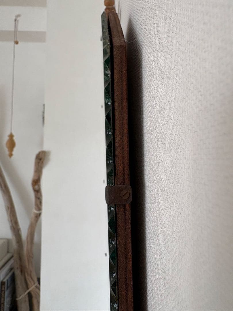 イギリスアンティーク　カッティングミラー　壁掛け