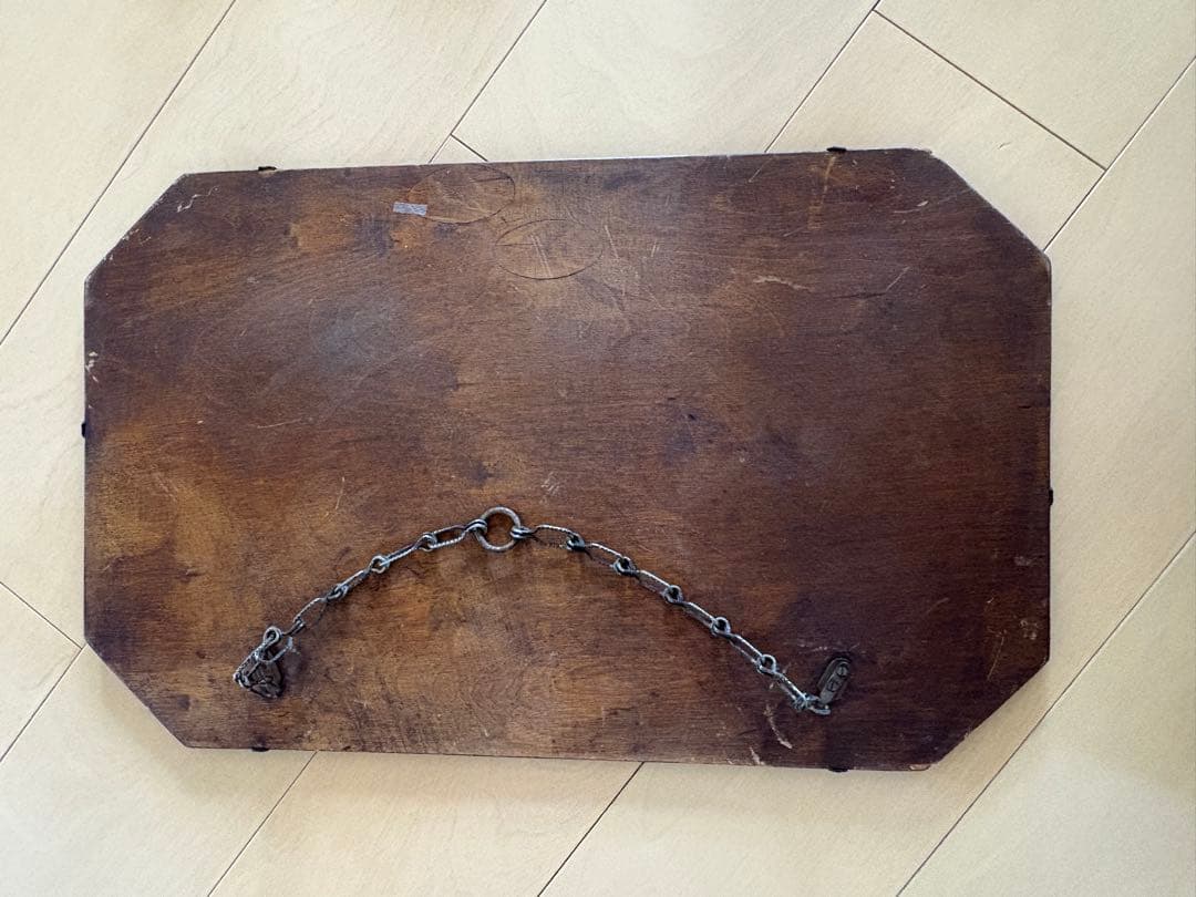 イギリスアンティーク　カッティングミラー　壁掛け