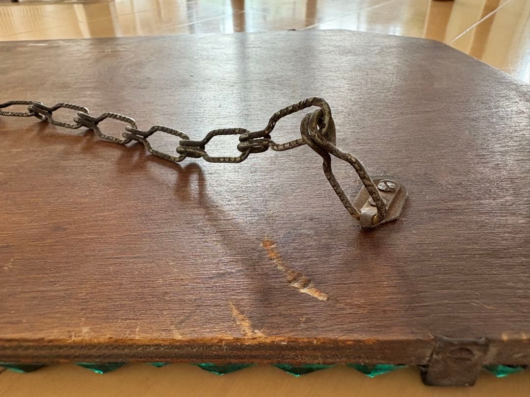 イギリスアンティーク　カッティングミラー　壁掛け