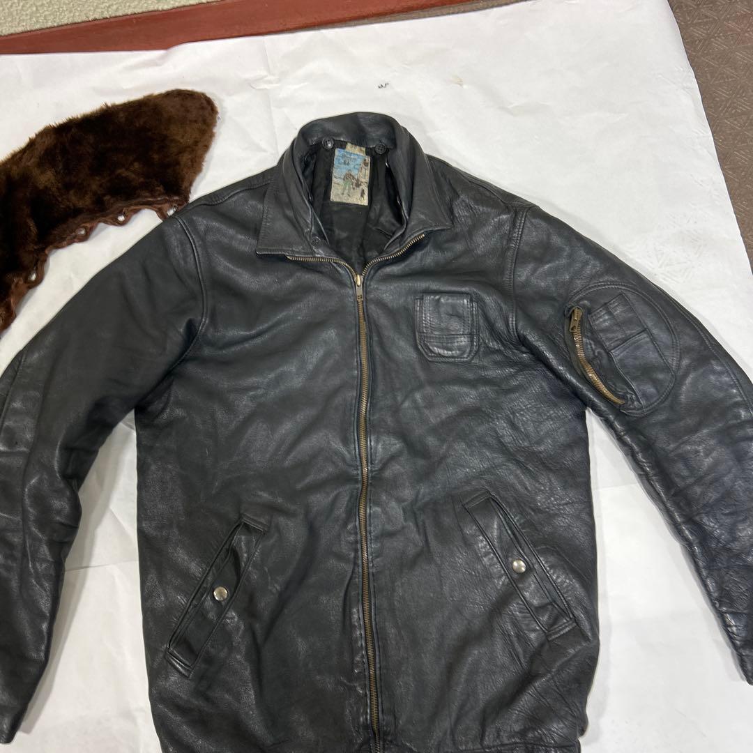 ブラックレザーフライトジャケット