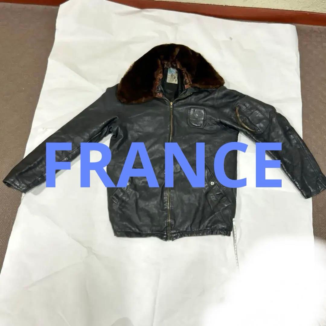 ブラックレザーフライトジャケット