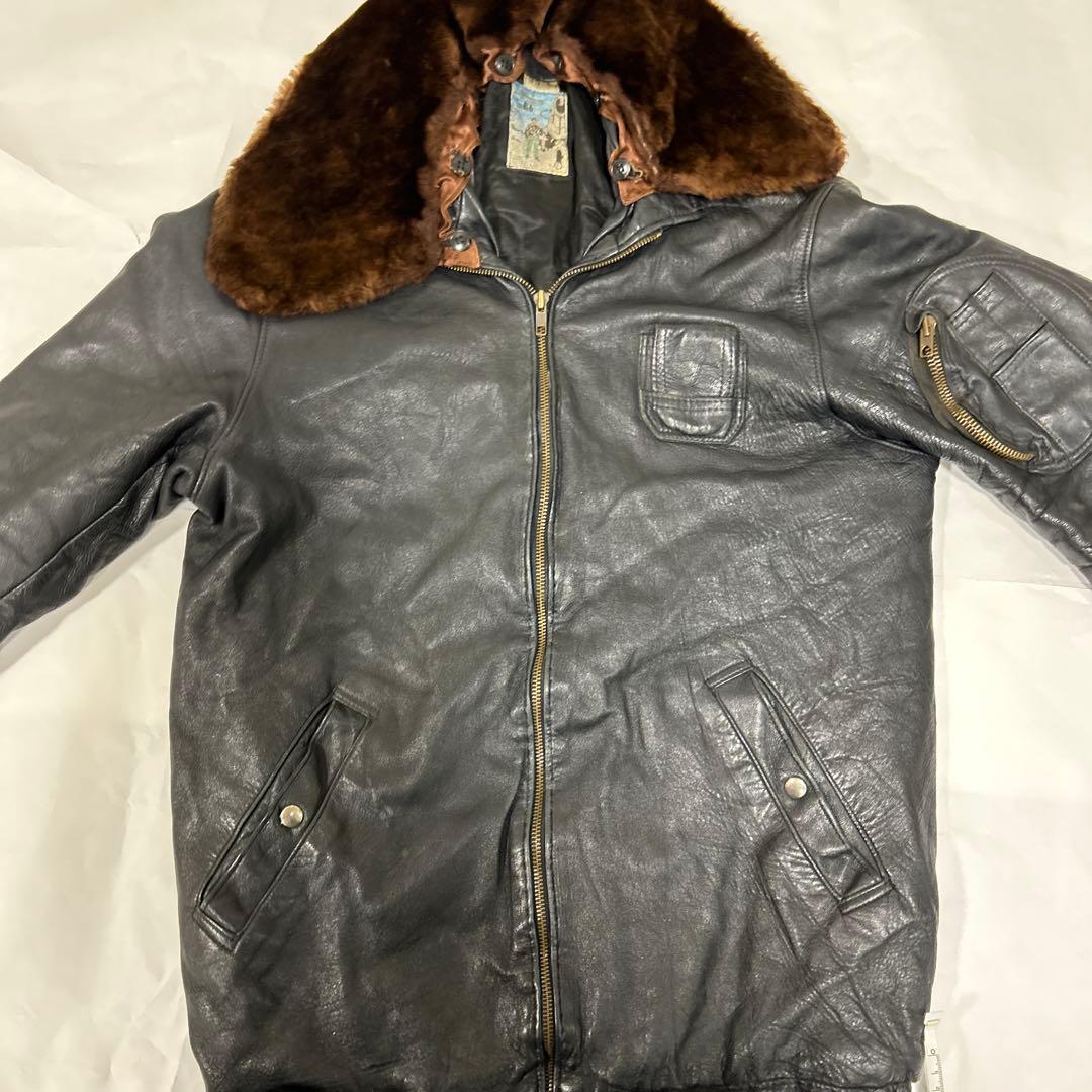 ブラックレザーフライトジャケット