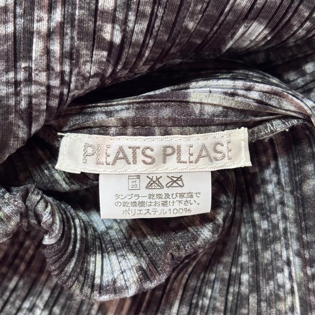 【超希少】プリーツプリーズ アランニット柄 ハイネック 転写 プリント 3