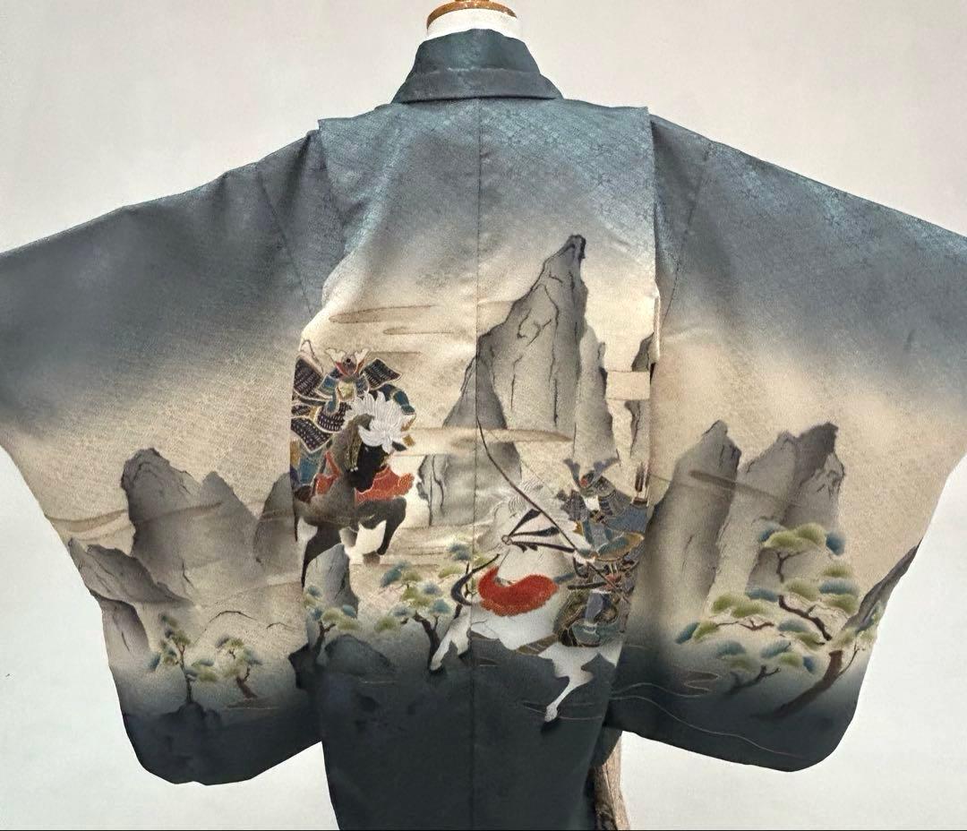 七五三５歳 正絹羽織・羽織紐・着物・長襦袢・袴・帯・懐剣・ 肩上げ済み