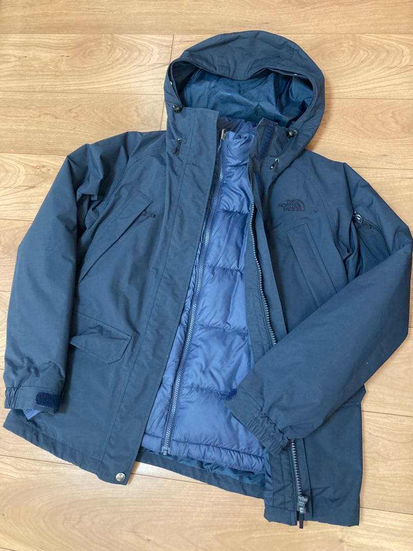 美品 THE NORTH FACE ダウン&マウンテン 3way L ネイビー