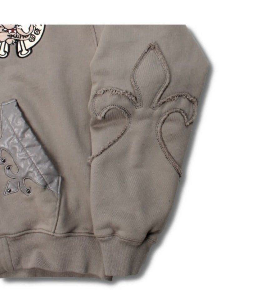 美品【GALFY】百合の紋紋パーカー /【ガルフィー】ロゴダブルジップパーカー