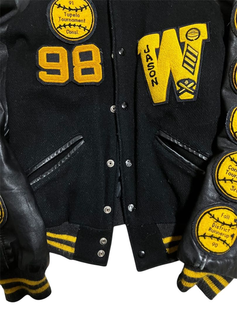 70s Hatchers ウール×レザー　スタジャン インディアン　パッチ