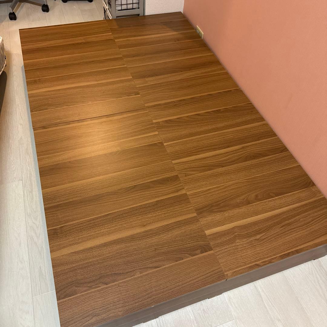 セミダブル　引出収納付きシンプルデザインローベッド 【マットレス付き】