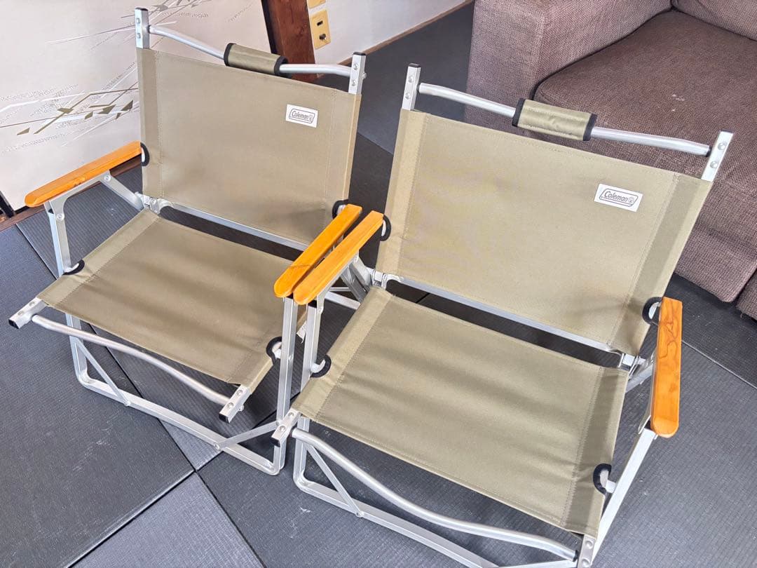 Coleman 折りたたみチェア カーキ 2脚セット