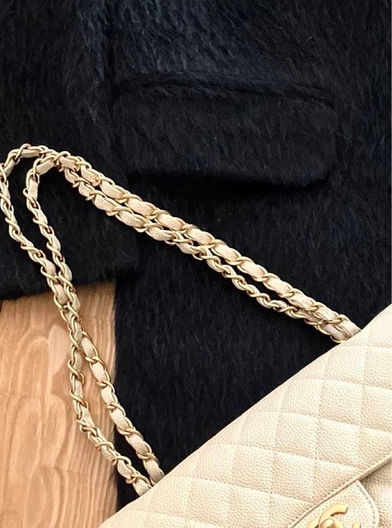 ⭐︎値下げ⭐︎バイマレーネビルガー　ロングコート　モヘヤ、アルパカ混ウール　黒