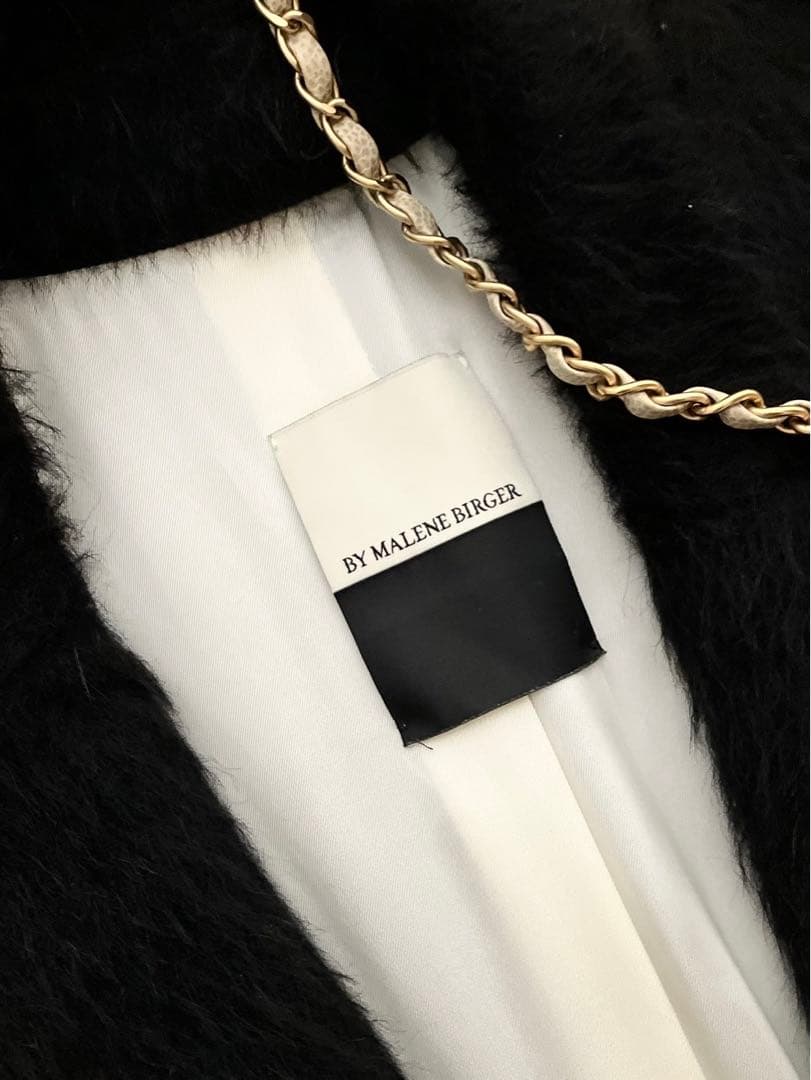 ⭐︎値下げ⭐︎バイマレーネビルガー　ロングコート　モヘヤ、アルパカ混ウール　黒