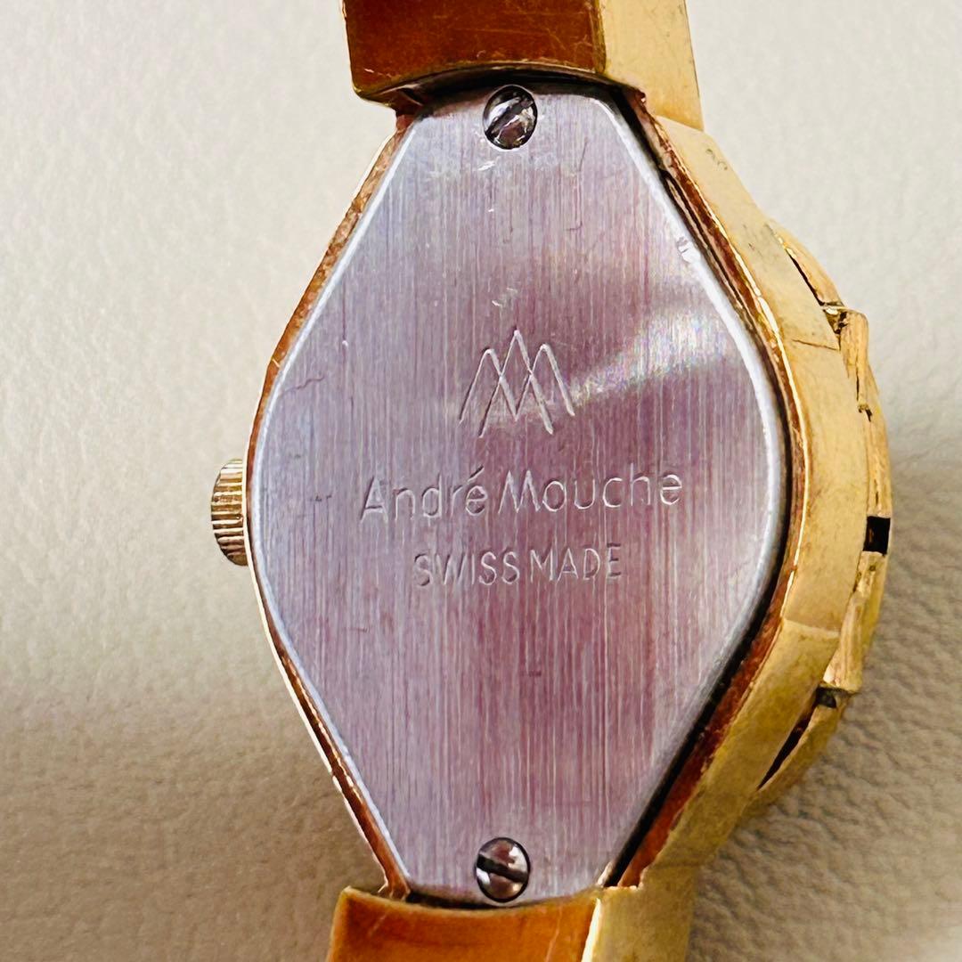 稼動品 アンドレムッシュ エナメル 花柄 バングル 腕時計 希少 フラワー