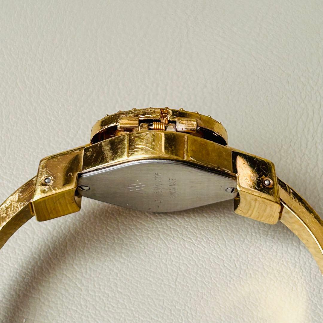 稼動品 アンドレムッシュ エナメル 花柄 バングル 腕時計 希少 フラワー