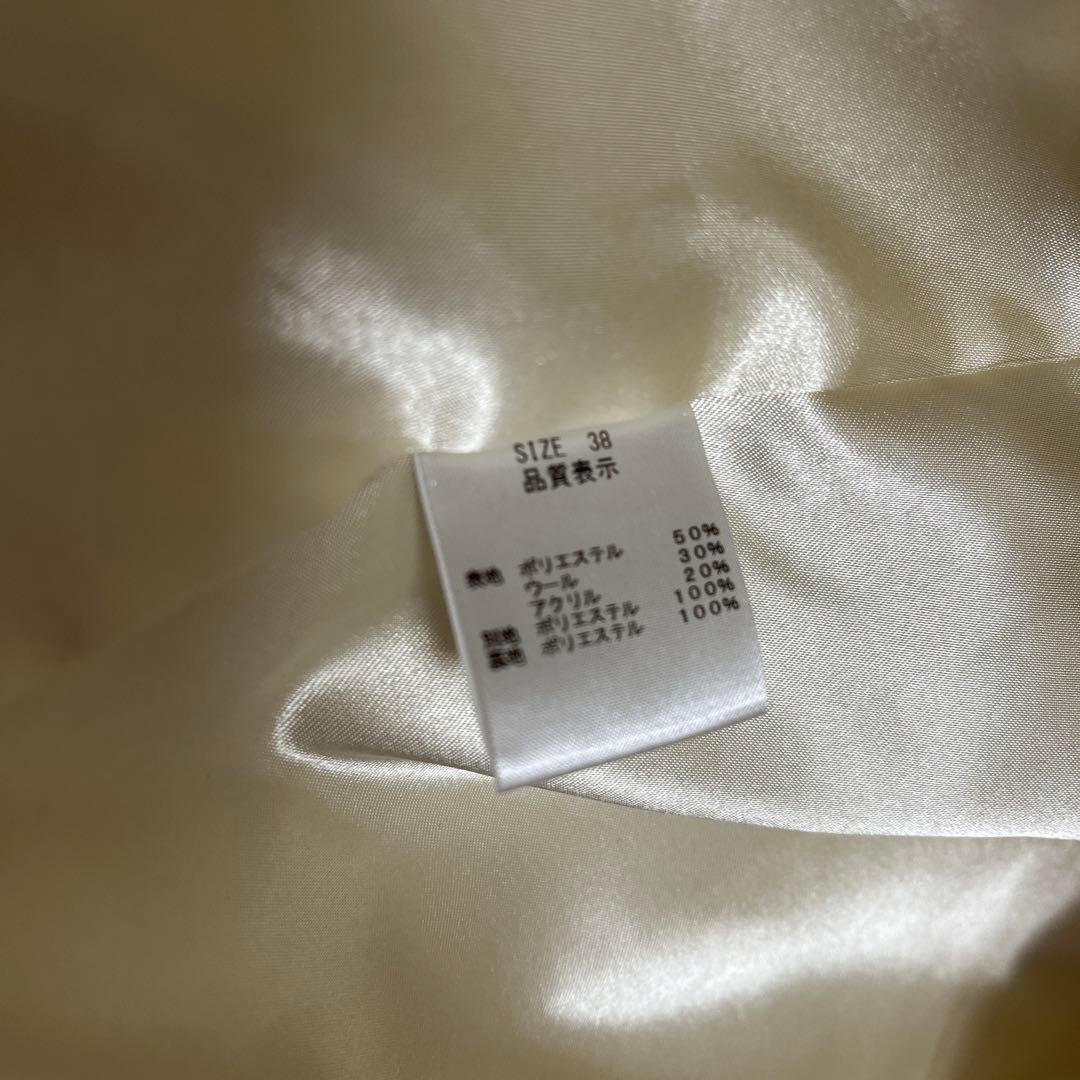 みおんルーニィ　ファンシーツイードノーカラーコート　アイボリー