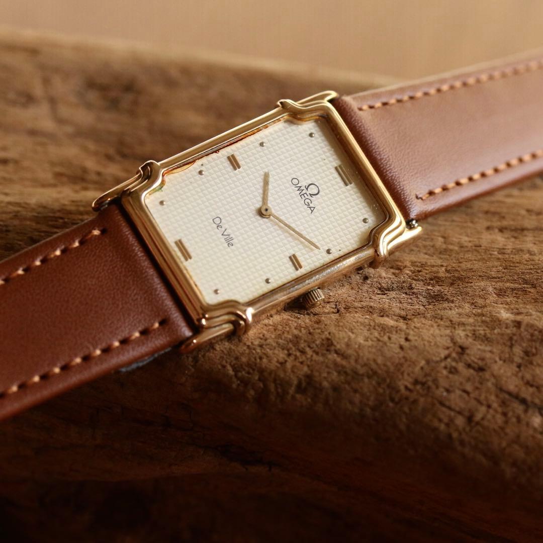 オメガ デビル 1450 ゴールド クォーツ レディース 腕時計 ビンテージ