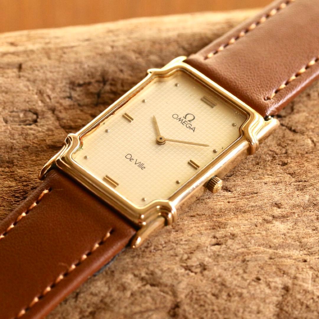 オメガ デビル 1450 ゴールド クォーツ レディース 腕時計 ビンテージ