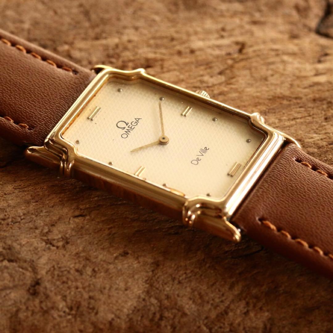 オメガ デビル 1450 ゴールド クォーツ レディース 腕時計 ビンテージ