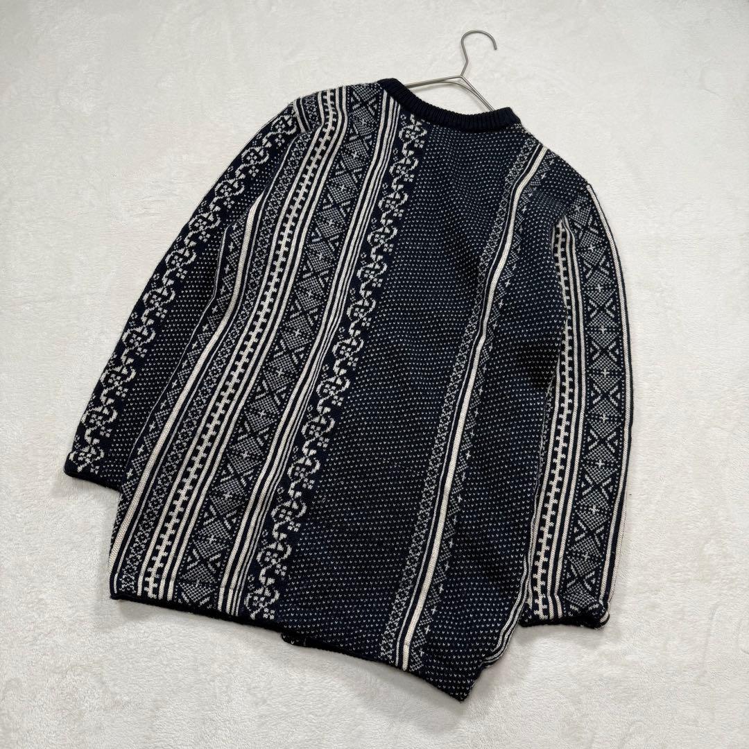 超希少 45rpm ビンテージ ニット ブルゾン 総柄 ランダムストライプ