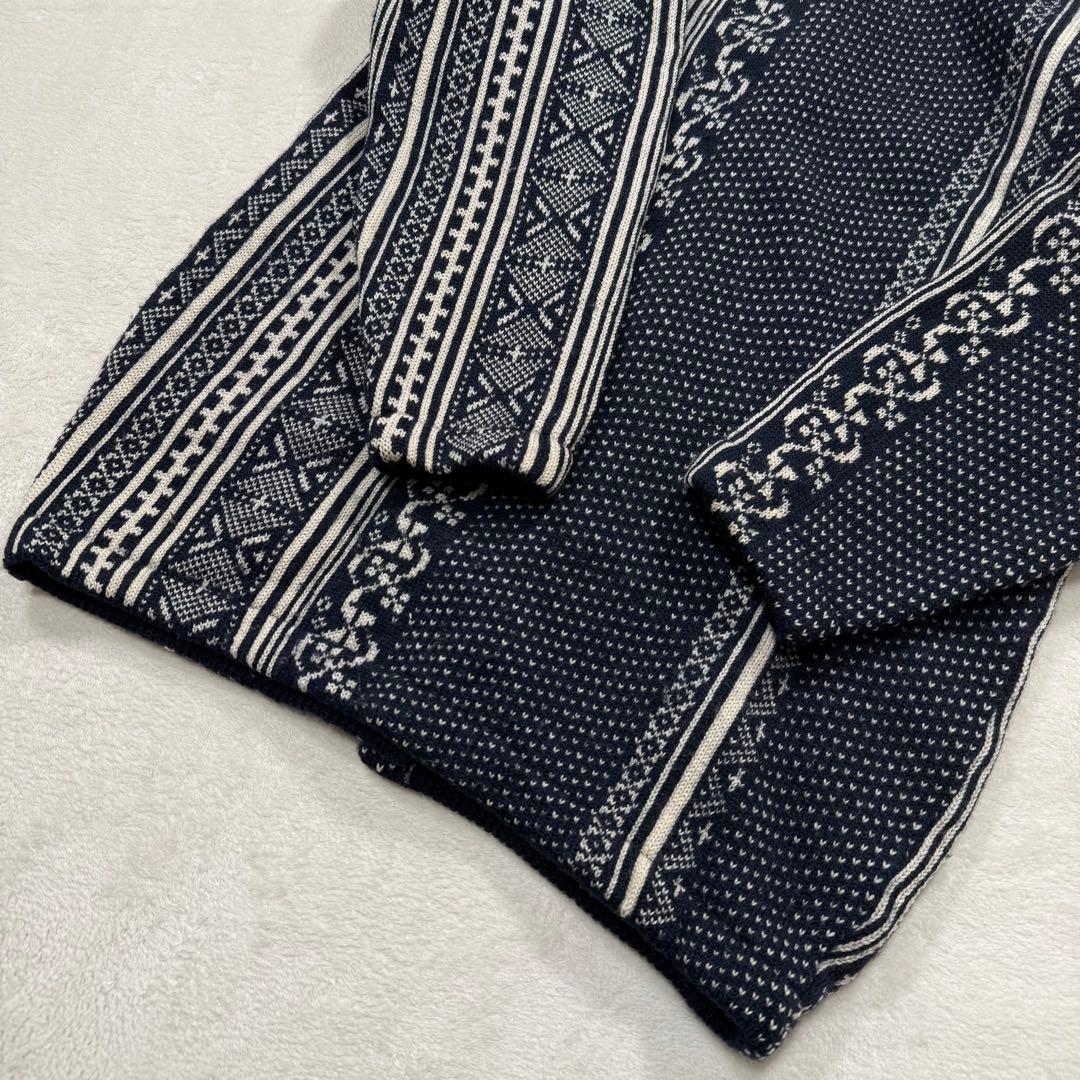 超希少 45rpm ビンテージ ニット ブルゾン 総柄 ランダムストライプ