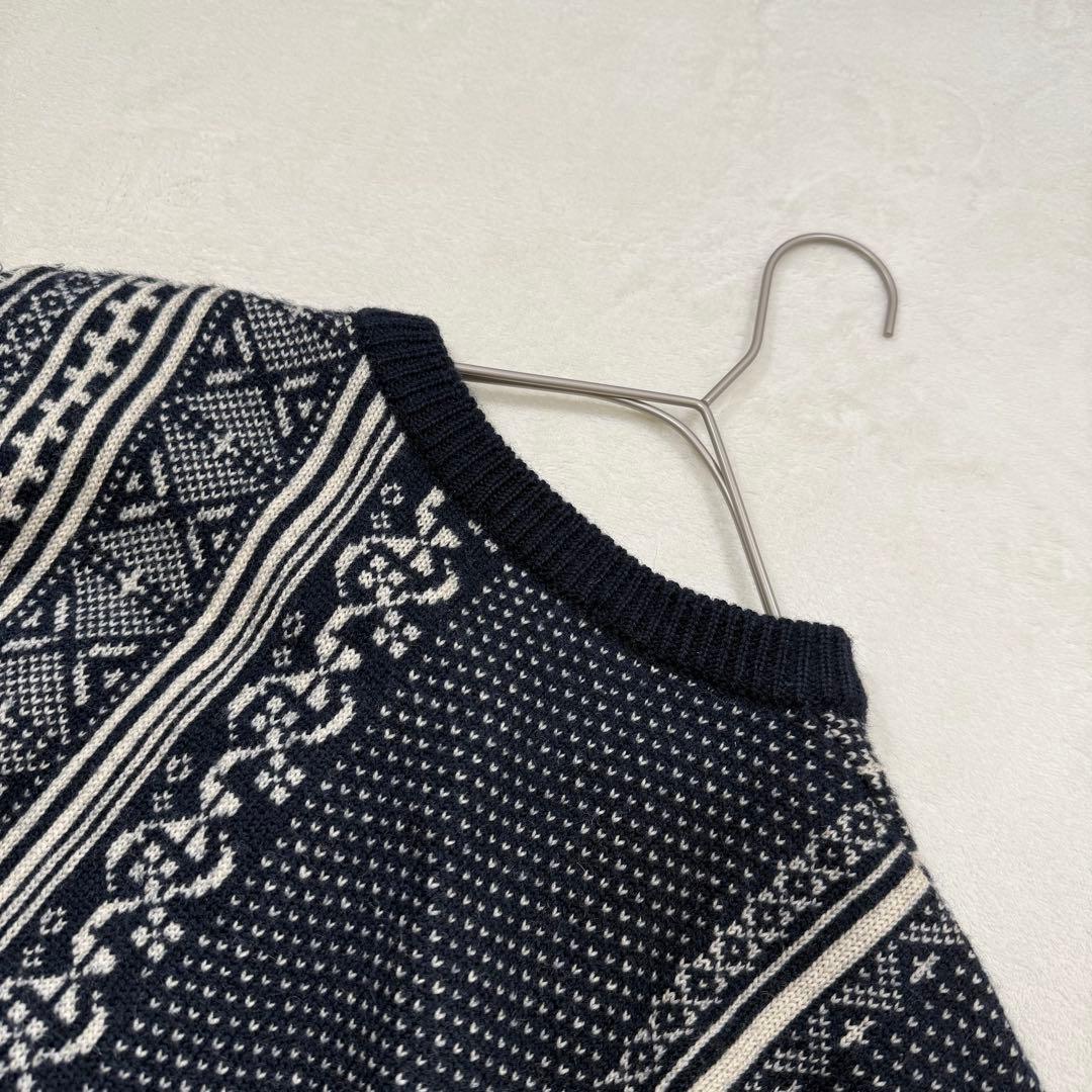 超希少 45rpm ビンテージ ニット ブルゾン 総柄 ランダムストライプ