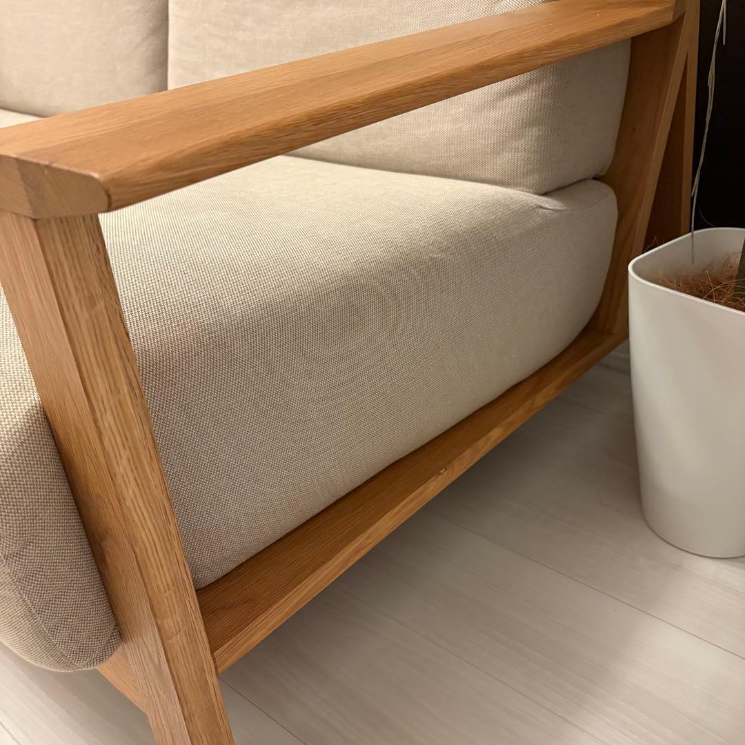 無印良品 ソファ ウレタンポケットコイル 2シーター 綿麻バスケット織カバー