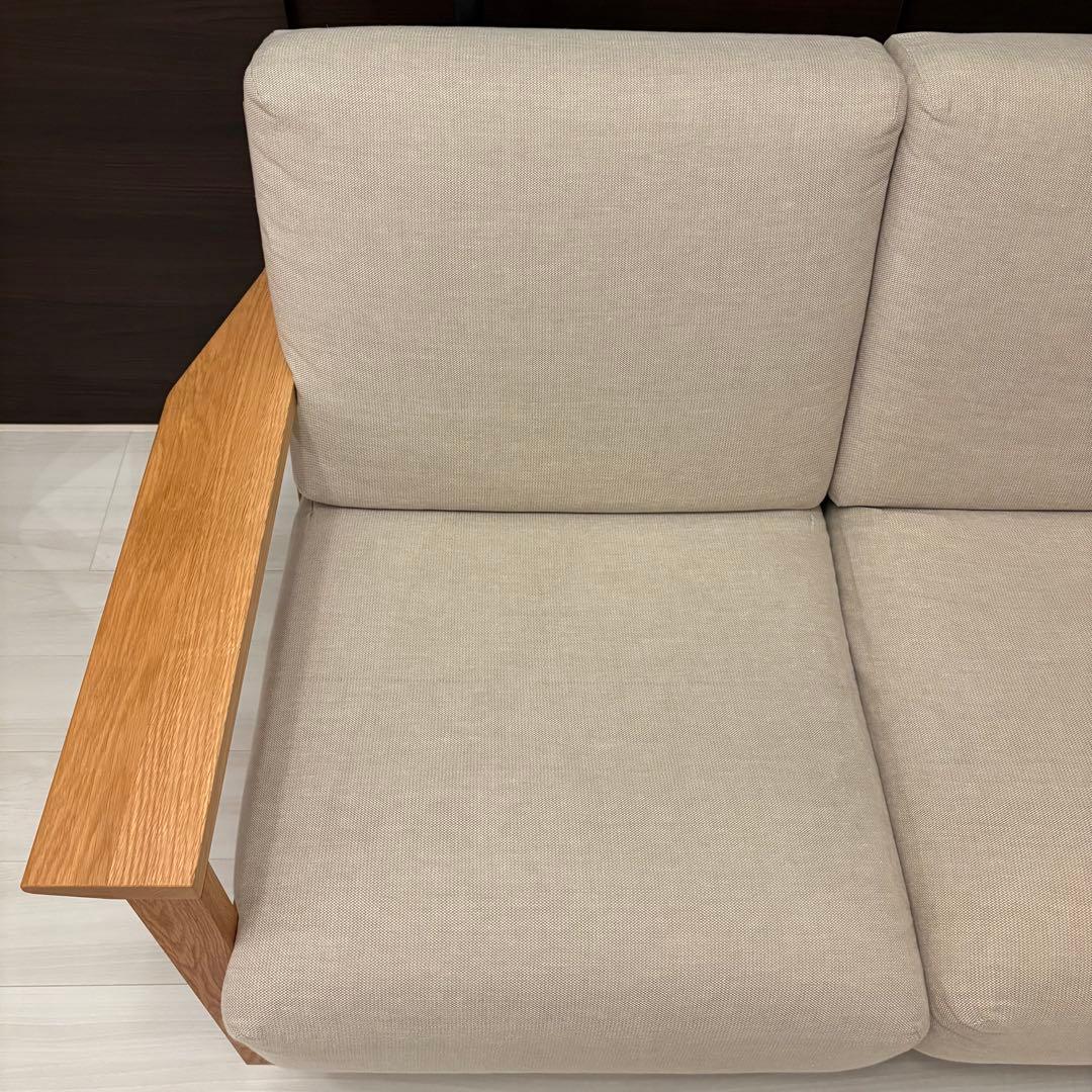 無印良品 ソファ ウレタンポケットコイル 2シーター 綿麻バスケット織カバー