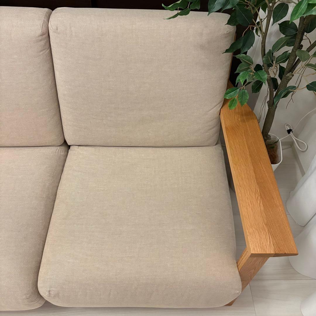 無印良品 ソファ ウレタンポケットコイル 2シーター 綿麻バスケット織カバー