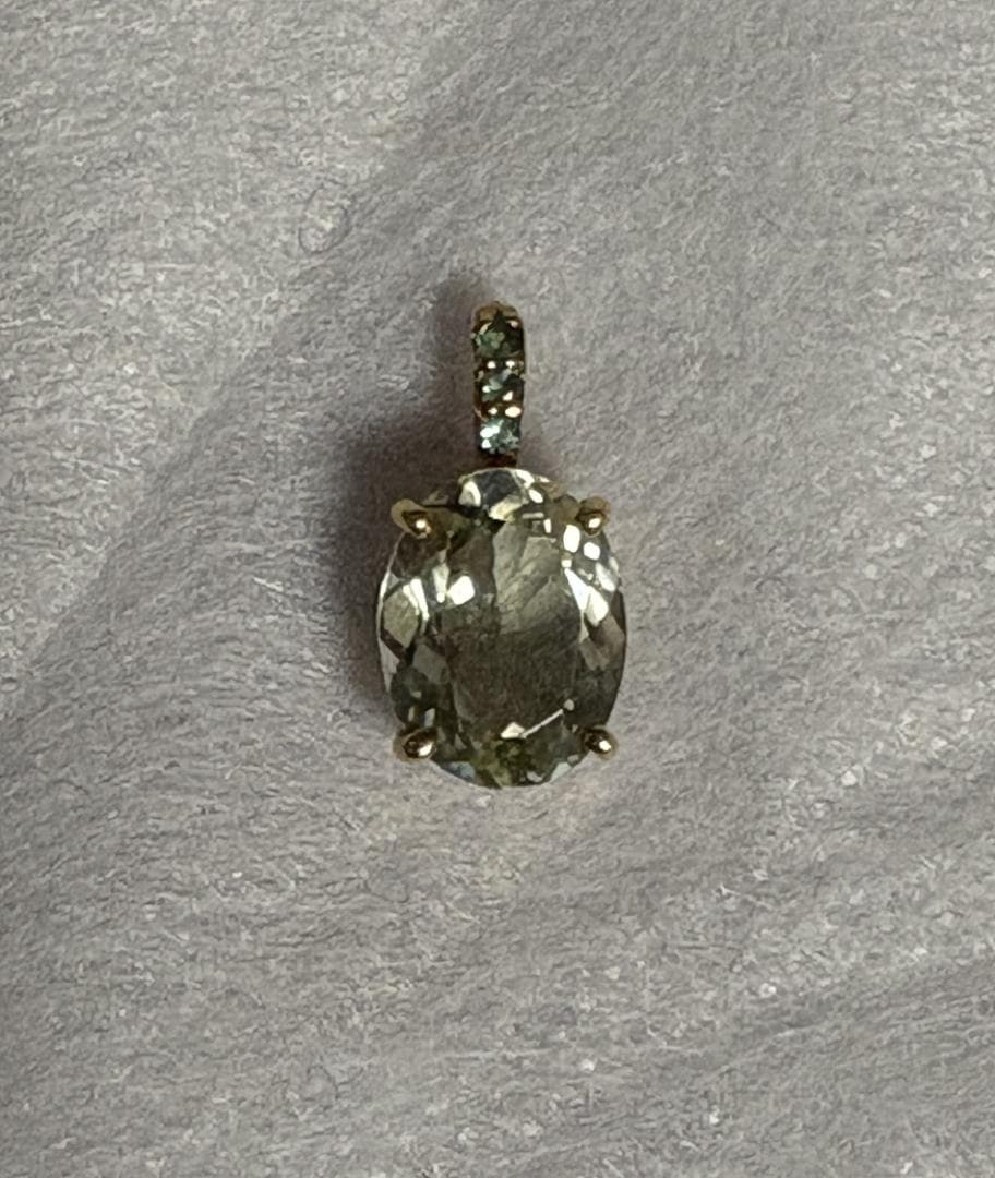 GSTV 希少石 シリマナイト+エメラルド K18 ペンダントトップ 未使用