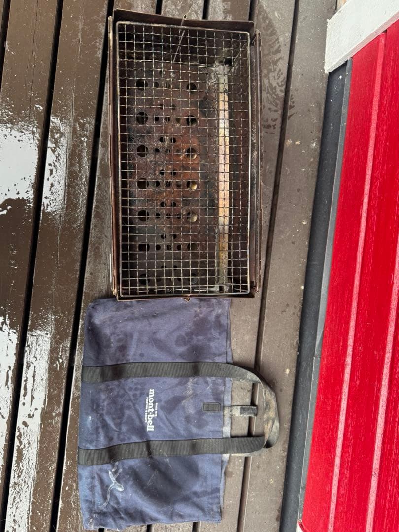 mont-bellの二次燃焼焚火台　フォールディング ファイヤーピット　使用感有