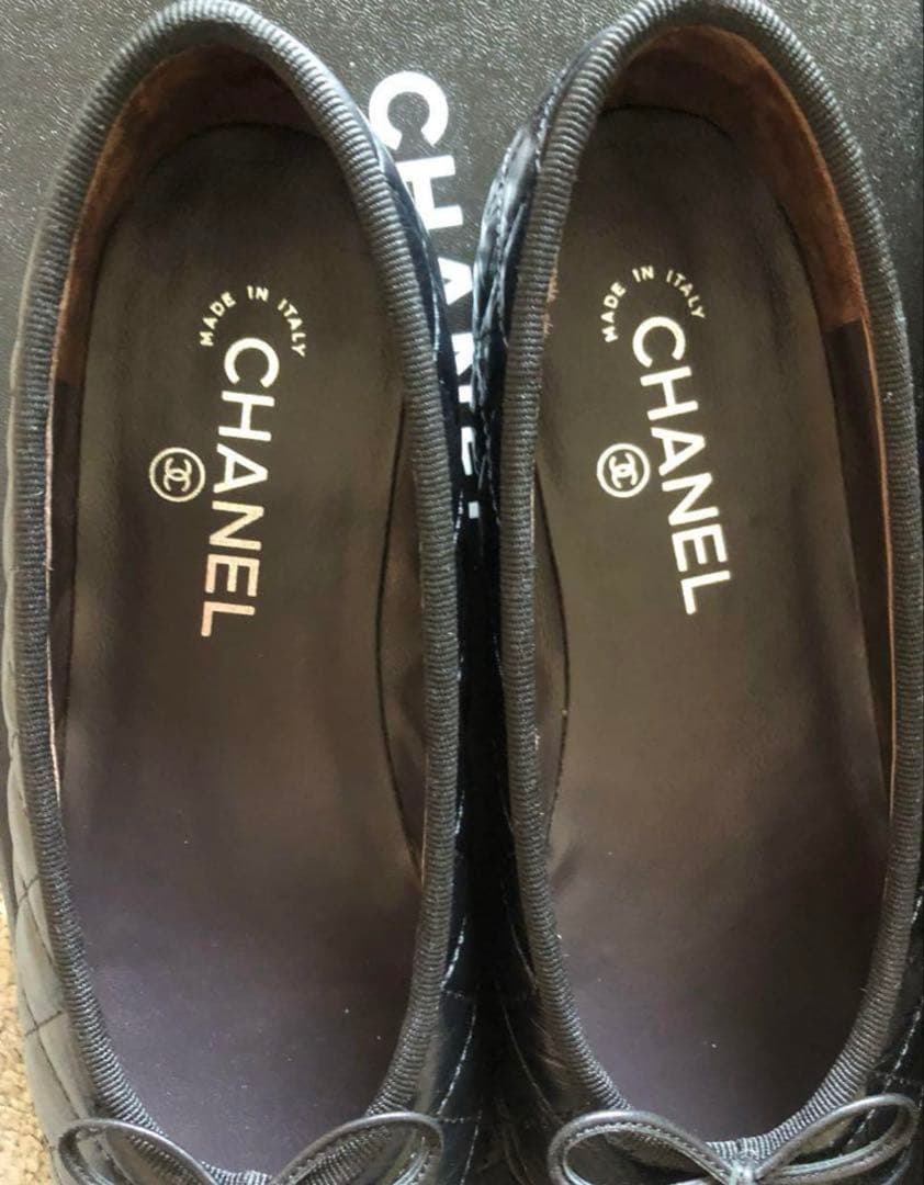 値下げ不可CHANEL バレリーナ 39 エイジドカーフ　美品　キルティング