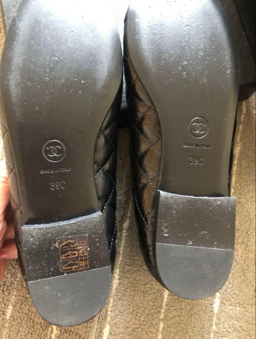 値下げ不可CHANEL バレリーナ 39 エイジドカーフ　美品　キルティング