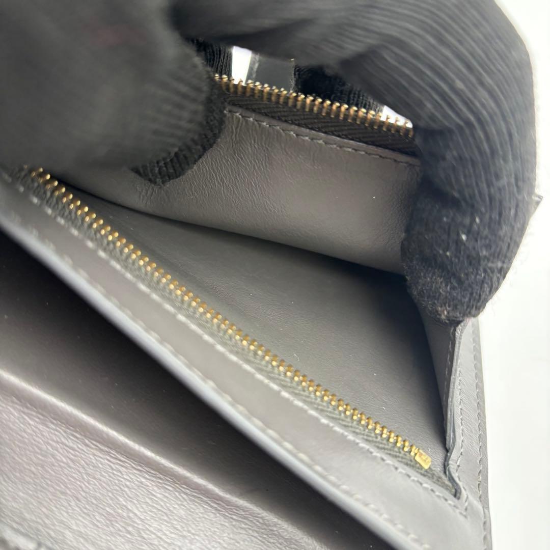 美品　セリーヌ CELINE ミディアム　ストラップウォレット　グレー×ピンク