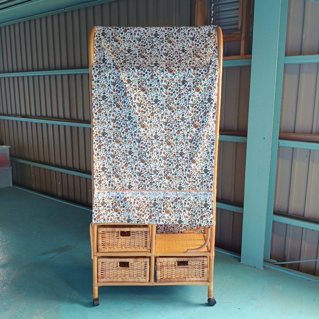 ※リメイク工房便※　ラタン　ハンガーラック 籐家具 アンティーク レトロ