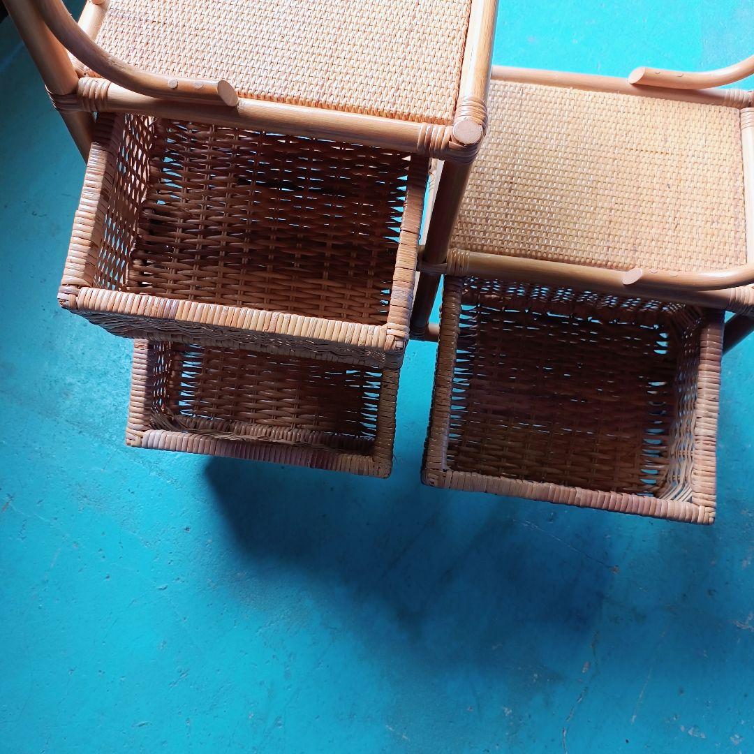 ※リメイク工房便※　ラタン　ハンガーラック 籐家具 アンティーク レトロ